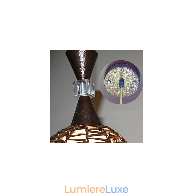 Lampe à suspension classique en tissage d'art rural Cany