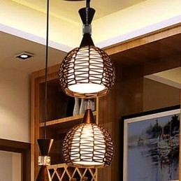 Lampe à suspension classique en tissage d'art rural Cany