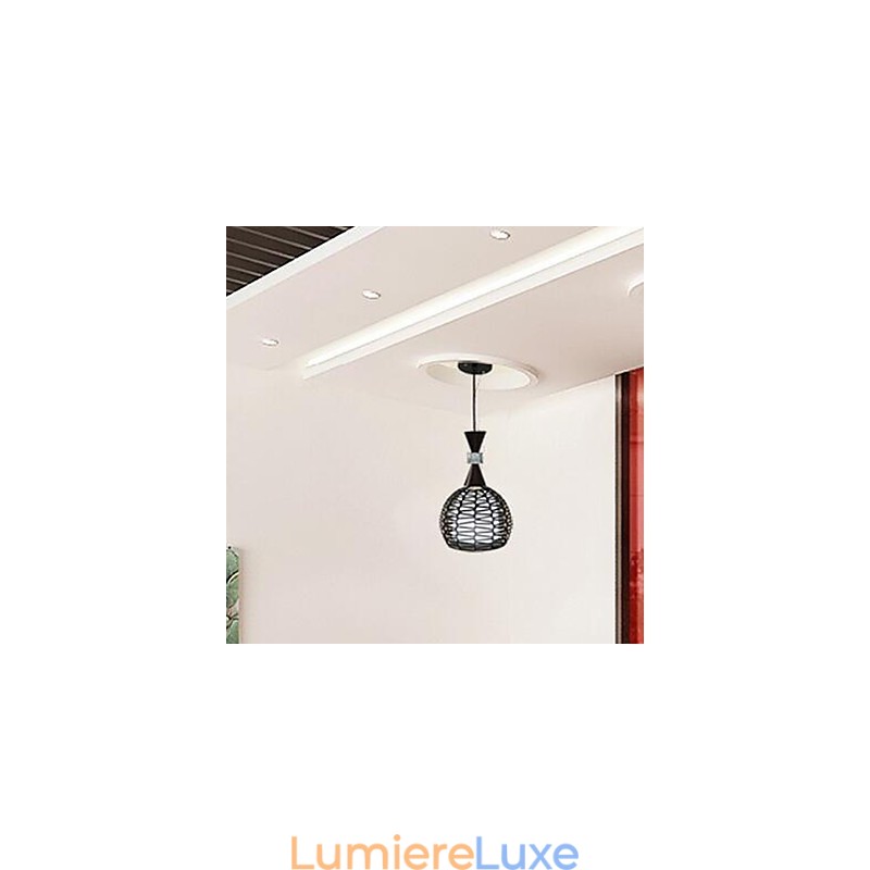 Lampe à suspension classique en tissage d'art rural Cany