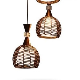 Lampe à suspension classique en tissage d'art rural Cany