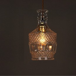 Lustre en verre sculpté créatif en forme de bouteille romantique