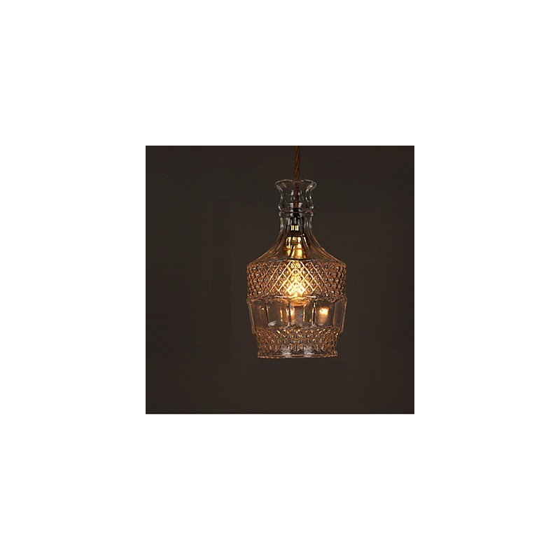 Lustre en verre sculpté créatif en forme de bouteille romantique