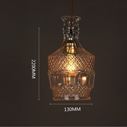 Lustre en verre sculpté créatif en forme de bouteille romantique