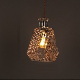 Lustre en verre sculpté créatif en forme de bouteille romantique