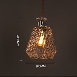 Lustre en verre sculpté créatif en forme de bouteille romantique