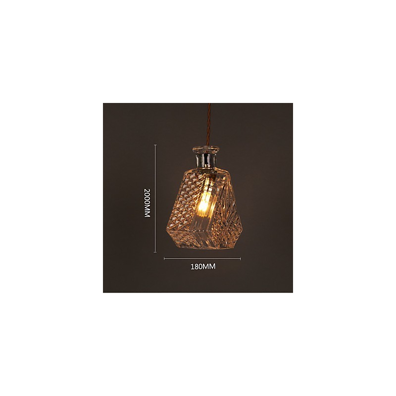 Lustre en verre sculpté créatif en forme de bouteille romantique