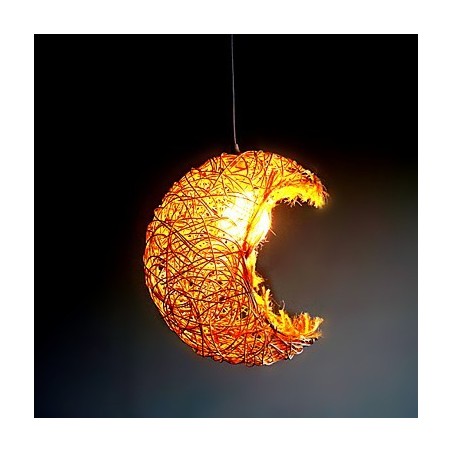 Lampe suspendue à tête unique en rotin tressé moderne et rural Lampe suspendue à tête unique en rotin tressé moderne et rural