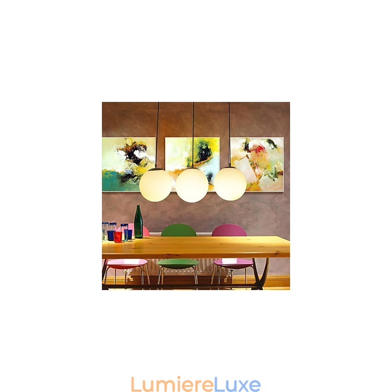 Lustre boule de verre, lumière sphérique, lampe simple à tête unique, éclairage goutte d'eau