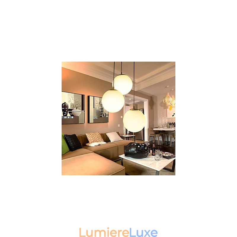 Lustre boule de verre, lumière sphérique, lampe simple à tête unique, éclairage goutte d'eau