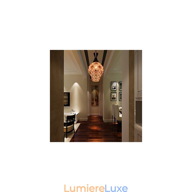 Lampe cylindrique en verre à tête simple et droite, à tambour, à éclairage simple
