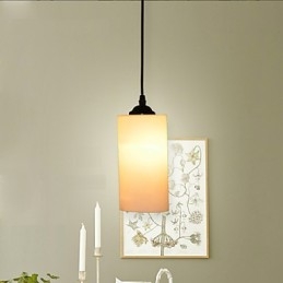 Lampe à suspension ronde droite en verre à tête unique