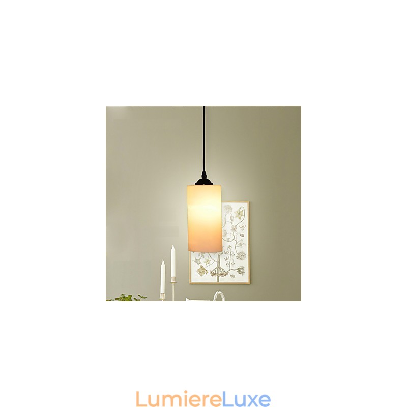 Lampe à suspension ronde droite en verre à tête unique