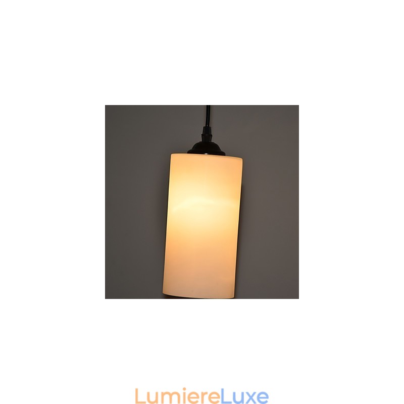 Lampe à suspension ronde droite en verre à tête unique