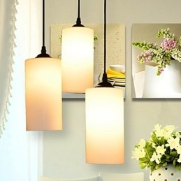 Lampe à suspension ronde droite en verre à tête unique