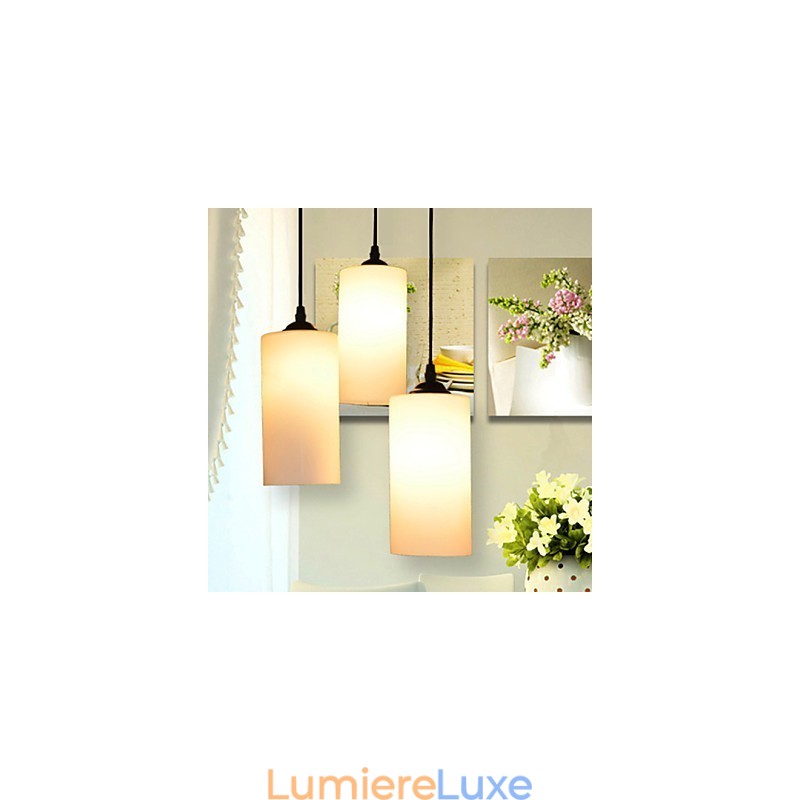 Lampe à suspension ronde droite en verre à tête unique