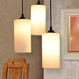 Lampe à suspension ronde droite en verre à tête unique