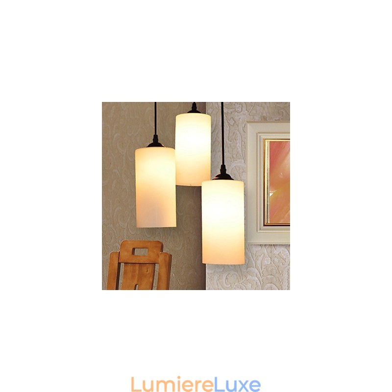 Lampe à suspension ronde droite en verre à tête unique