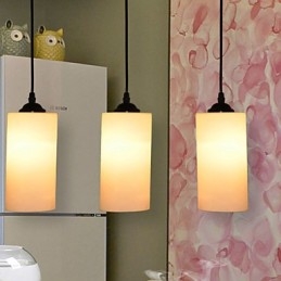 Lampe à suspension ronde droite en verre à tête unique