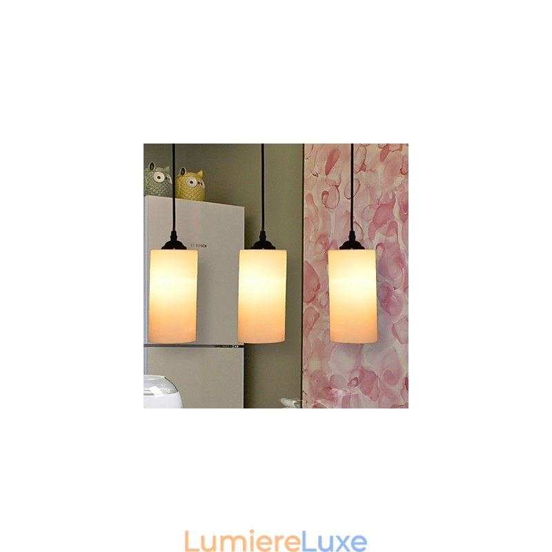 Lampe à suspension ronde droite en verre à tête unique