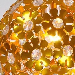 Lustre moderne contemporain en cristal de style mini en métal doré