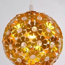 Lustre moderne contemporain en cristal de style mini en métal doré