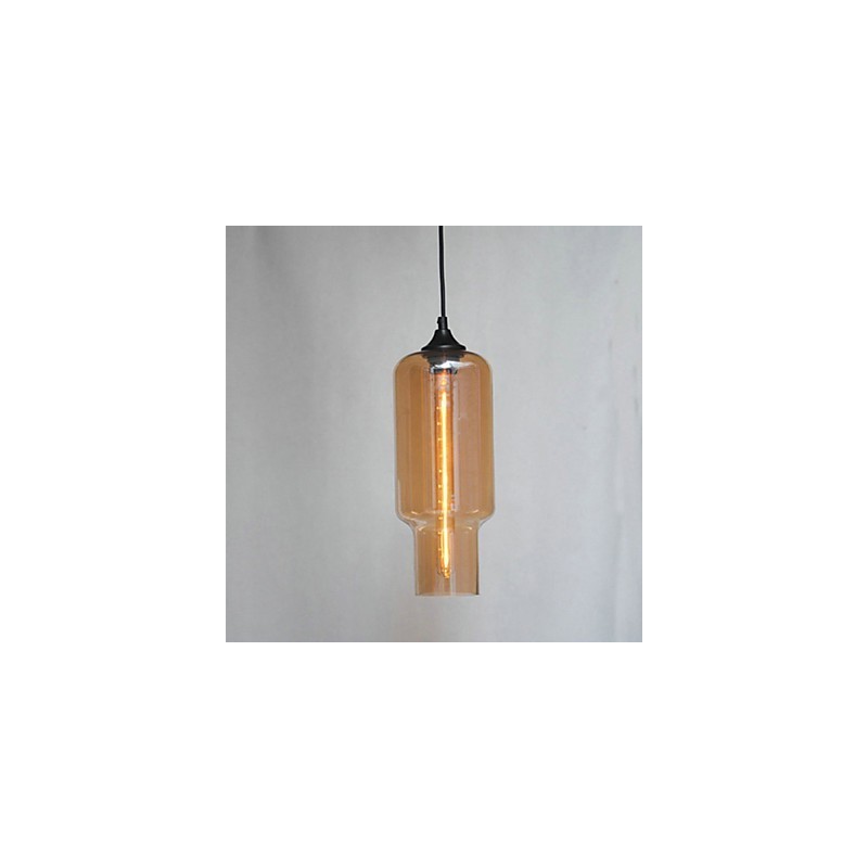 Suspension moderne en verre au design bulle marron