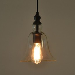 Lustre en verre rétro industriel vintage, lampe de chevet minimaliste créative, couleur claire