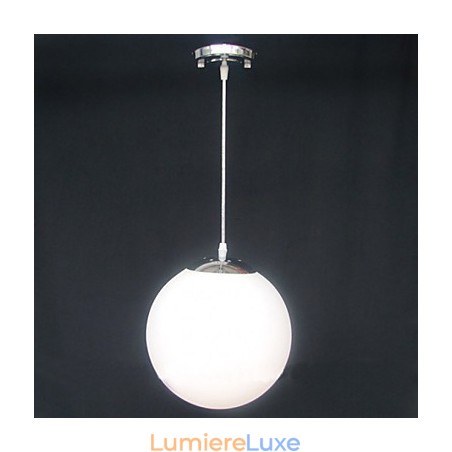 Lustre décoratif en forme de boule de verre blanche Lustre décoratif en forme de boule de verre blanche