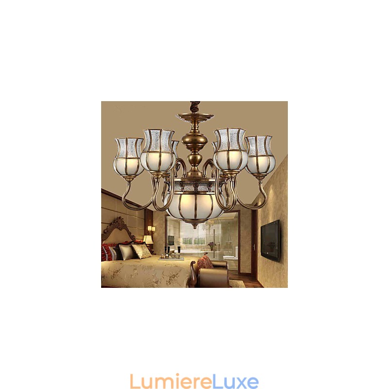Lustre Traditionnel Classique Rustique Lodge Métal