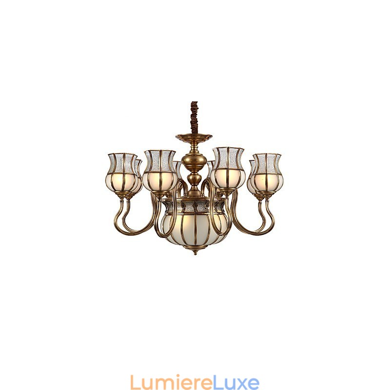 Lustre Traditionnel Classique Rustique Lodge Métal