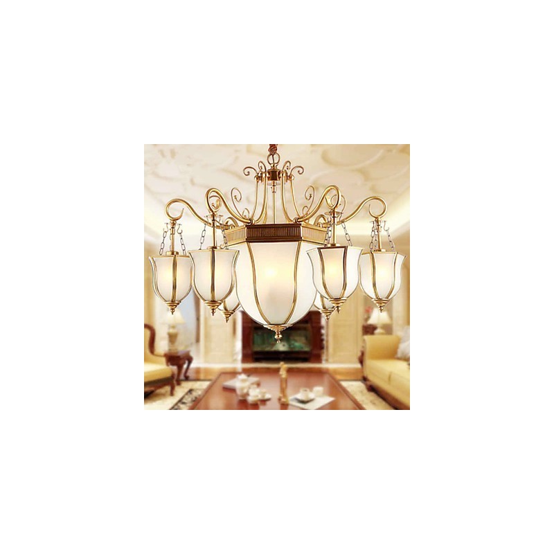 Lustre Traditionnel Classique Rustique Lodge Métal