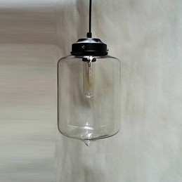 Suspension design bouteille 1 lumière peinture minimaliste en fer