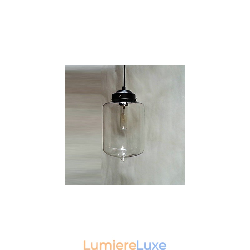 Suspension design bouteille 1 lumière peinture minimaliste en fer