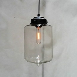 Suspension design bouteille 1 lumière peinture minimaliste en fer