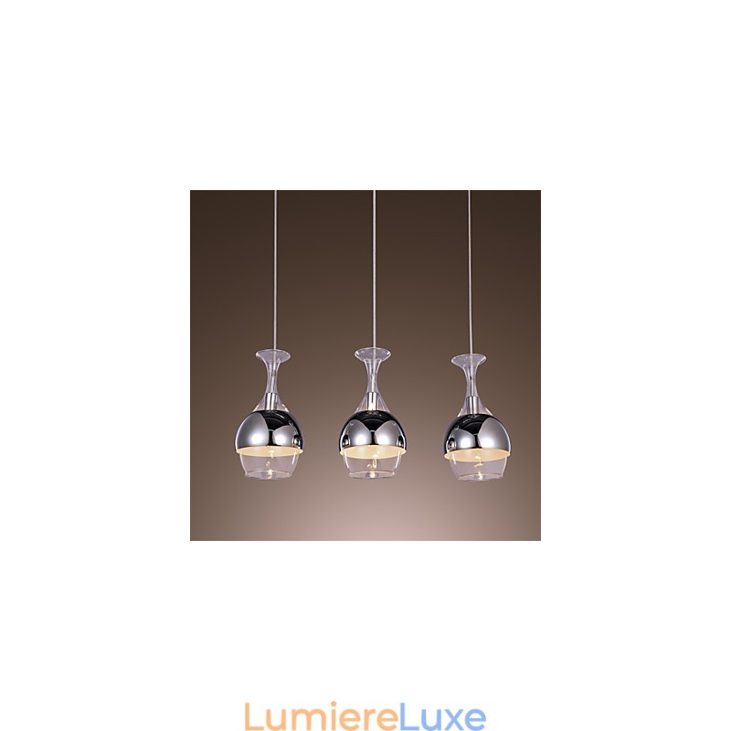 Suspension moderne et créative à 3 lumières en forme de gobelet