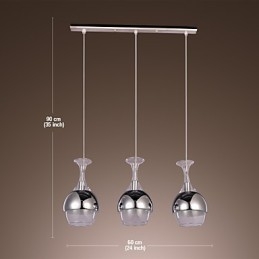 Suspension moderne et créative à 3 lumières en forme de gobelet