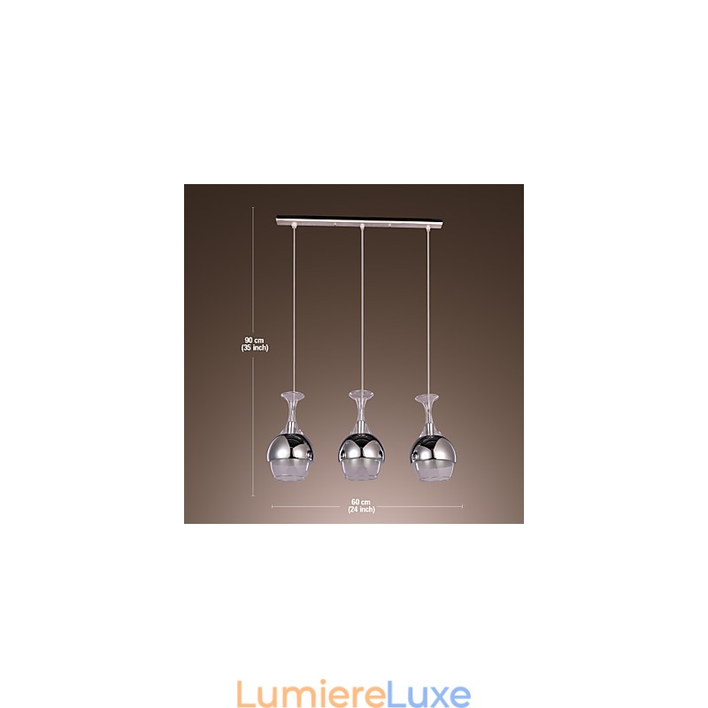 Suspension moderne et créative à 3 lumières en forme de gobelet