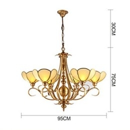 Lustre traditionnel classique rustique en laiton et métal