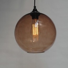 Suspension moderne en verre au design rond et brun à bulles
