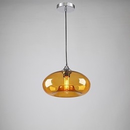 Suspension moderne à 1 lumière avec abat-jour transparent