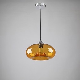 Suspension moderne à 1 lumière avec abat-jour transparent