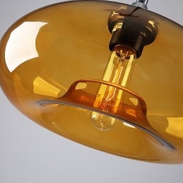 Suspension moderne à 1 lumière avec abat-jour transparent