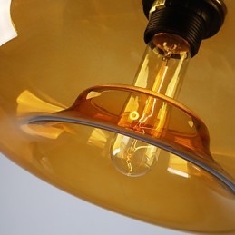 Suspension moderne à 1 lumière avec abat-jour transparent