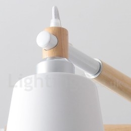 Lustre moderne contemporain en bois à 6 lumières