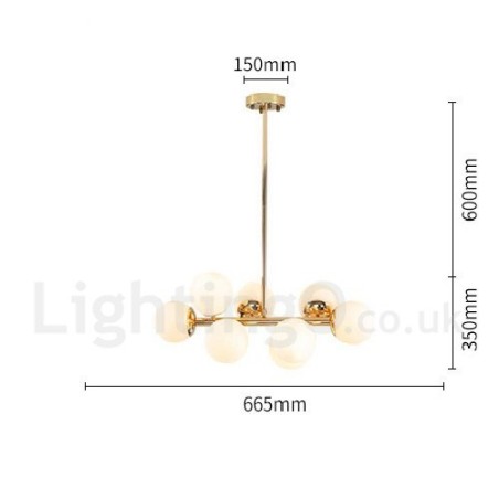 Lustre contemporain moderne à 8 lumières avec abat-jour en verre Lustre contemporain moderne à 8 lumières avec abat-jour en verre