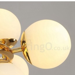 Lustre contemporain moderne à 16 lumières avec abat-jour en verre et lampe