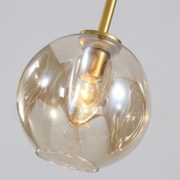 Lustre contemporain moderne à 7 lumières avec abat-jour en verre transparent et lampe