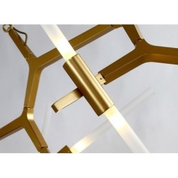 Lustre contemporain moderne à 6 lumières à 2 niveaux (noir doré)