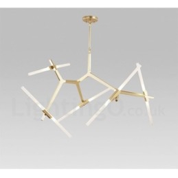 Lustre contemporain moderne à 10 lumières (noir doré)