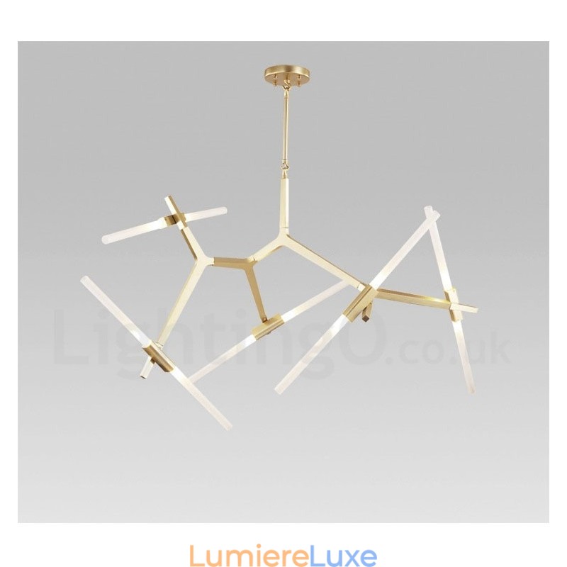 Lustre contemporain moderne à 10 lumières (noir doré)
